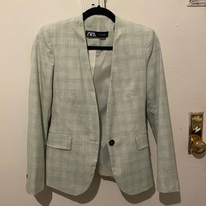 Zara Green Plaid Blazer